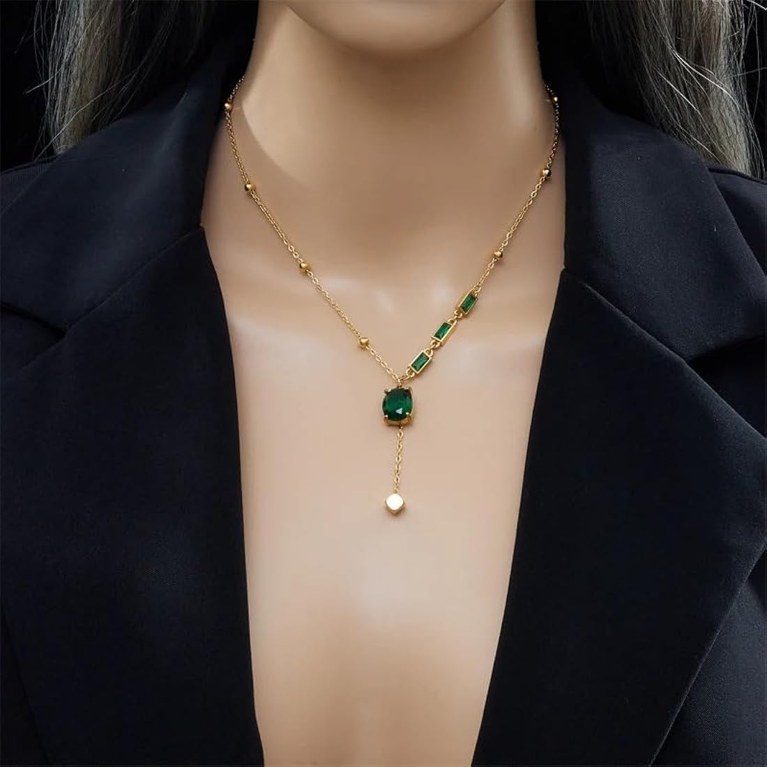 Green tassel necklace