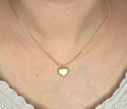 Heart pendent reversible necklace