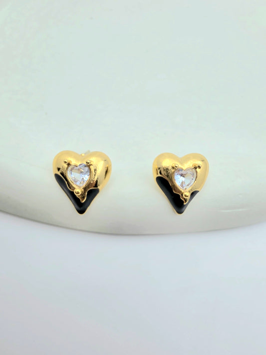 Heart shape stud earrings